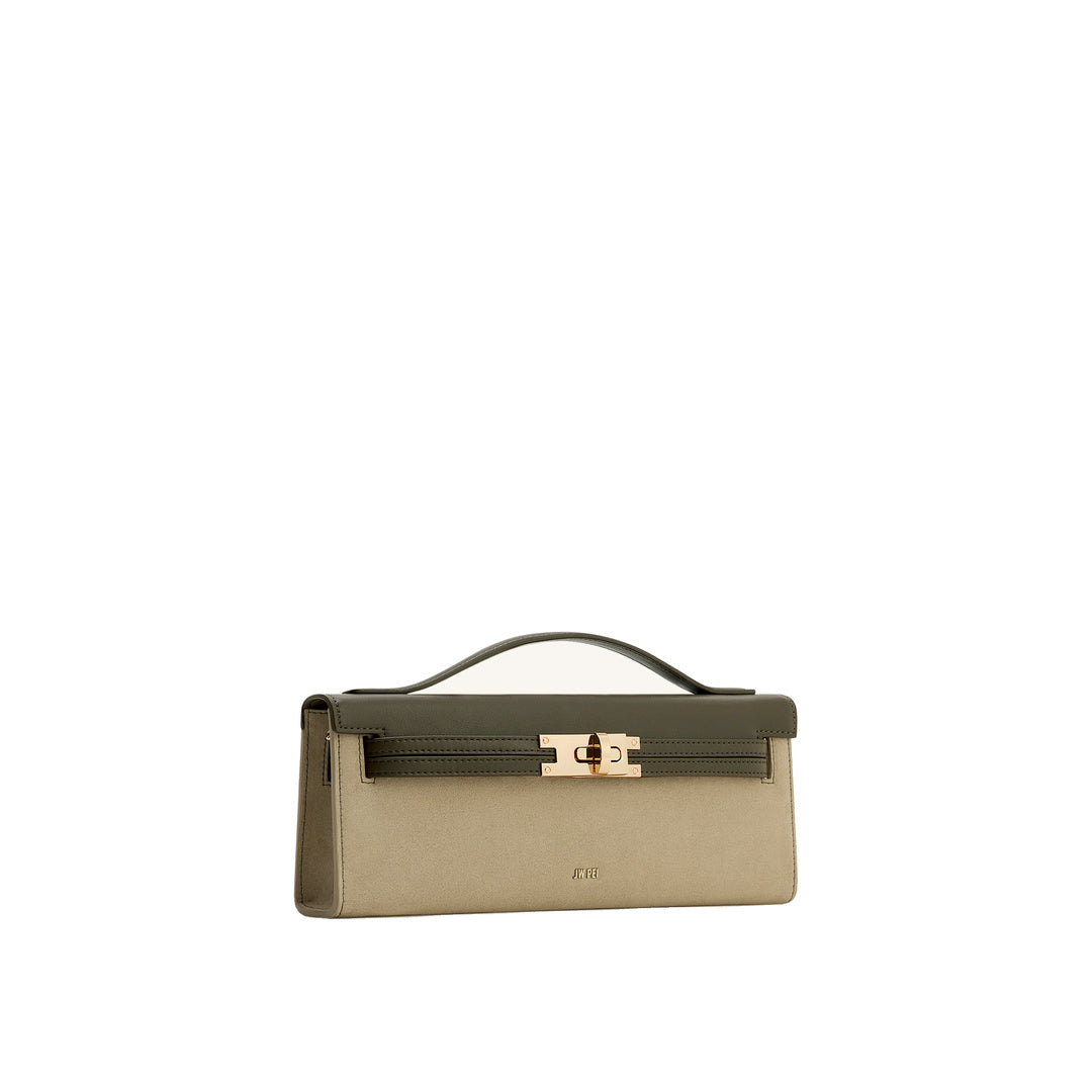 JW PEI Bria Faux Suede Structured Top Handle Bag - Dark Olive