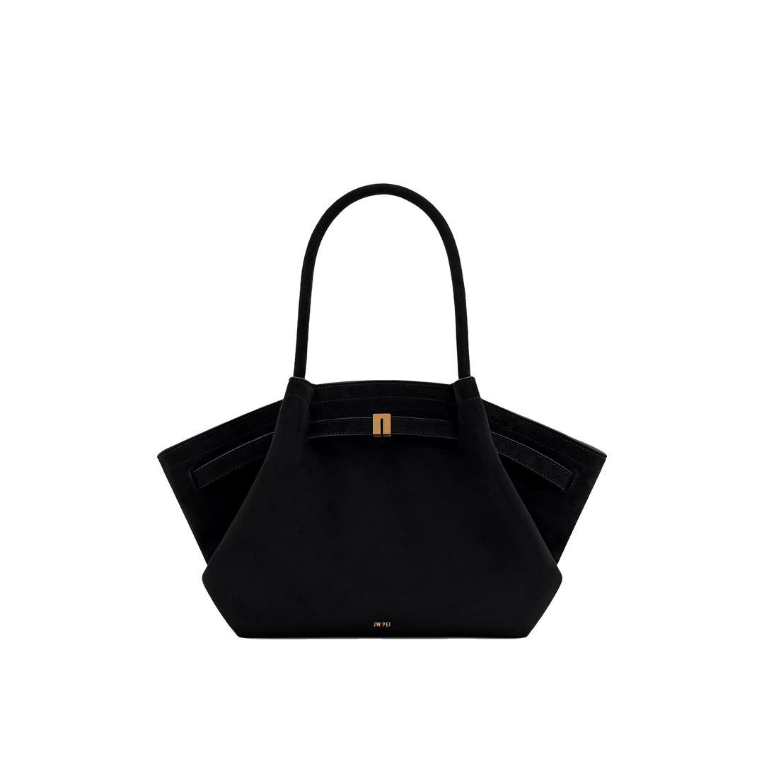 JW PEI Hana Medium Faux Suede Tote Bag - Black