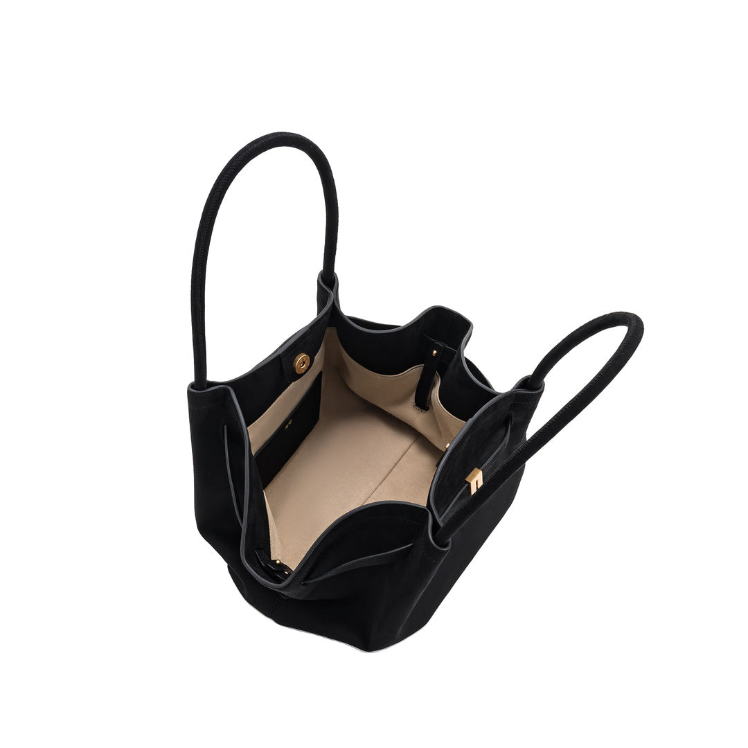 JW PEI Hana Medium Faux Suede Tote Bag - Black