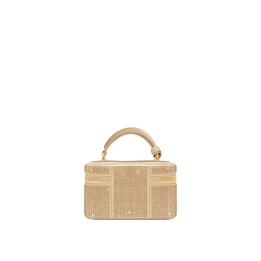 JW PEI Cleo Artificial Crystal Box Shape Top Handle Bag - Champagne