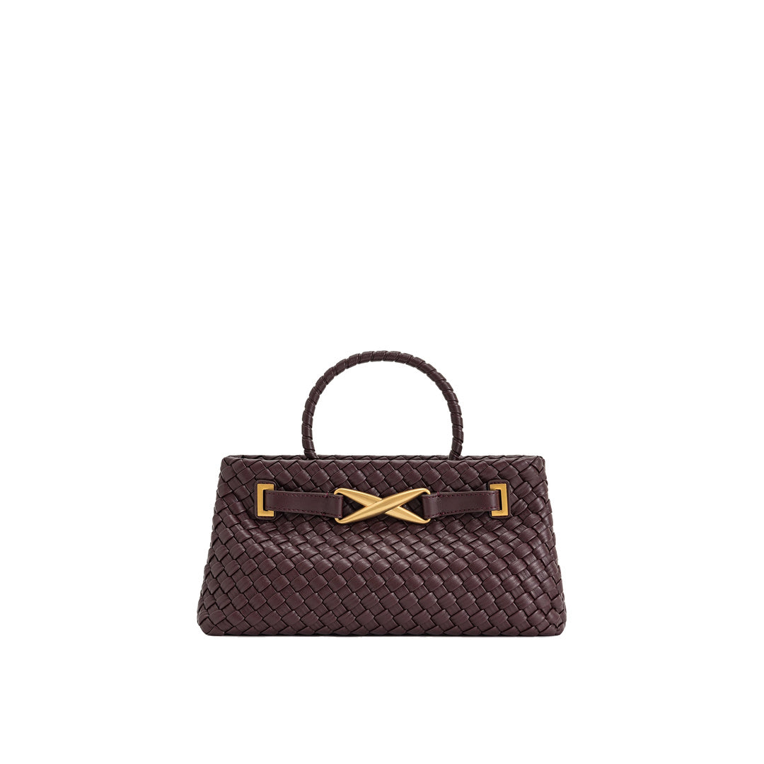 JW PEI Elora Woven Tote Bag - Deep Burgundy