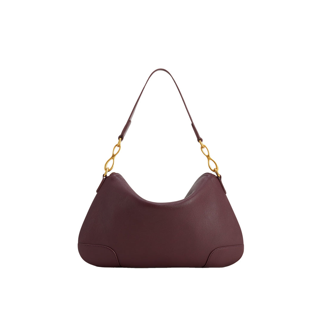 JW PEI Jayla Metal Pendant Embellished Shoulder Bag - Deep Burgundy