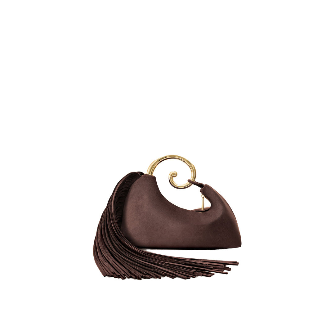 JW PEI Nell Fringe Hardware Top Handle Bag - Deep Brown