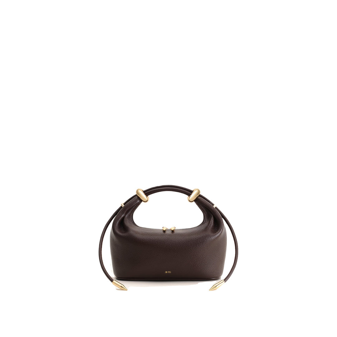 JW PEI Ellie Metal Ring Embellished Top Handle Bag - Dark Brown