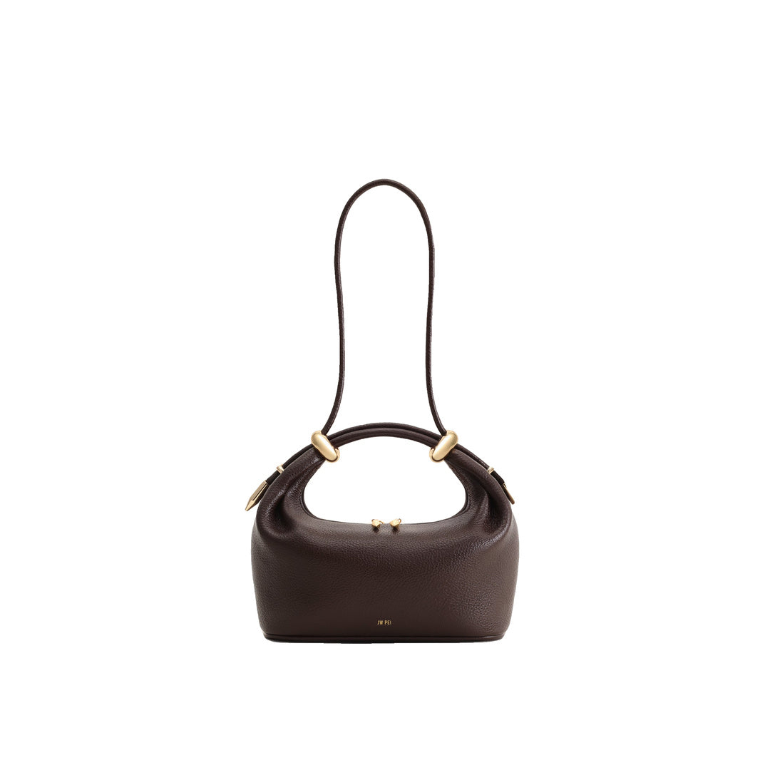 JW PEI Ellie Metal Ring Embellished Top Handle Bag - Dark Brown