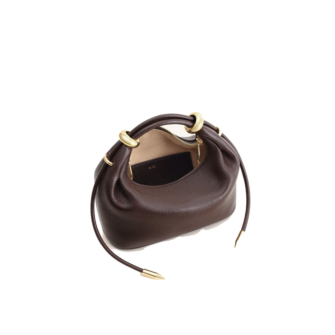 JW PEI Ellie Metal Ring Embellished Top Handle Bag - Dark Brown