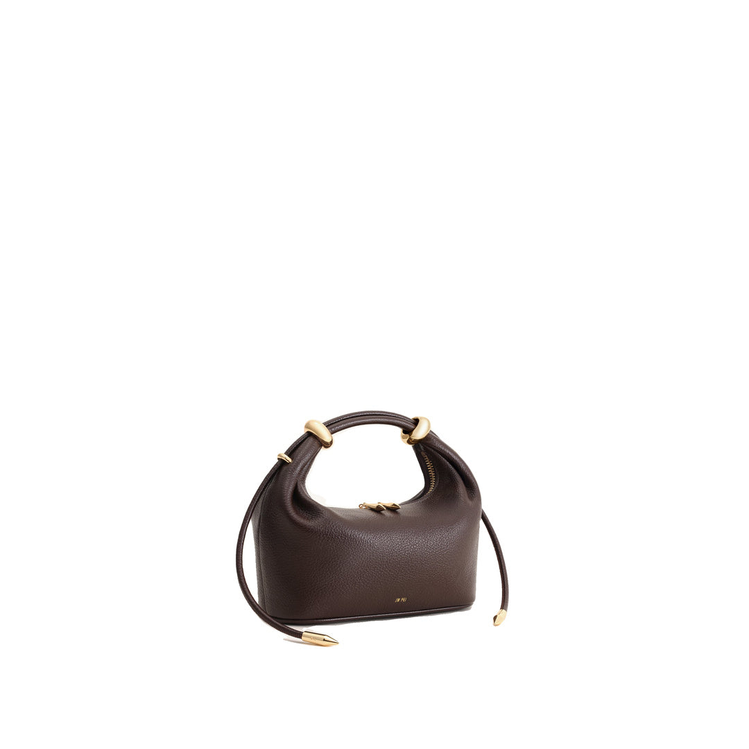 JW PEI Ellie Metal Ring Embellished Top Handle Bag - Dark Brown