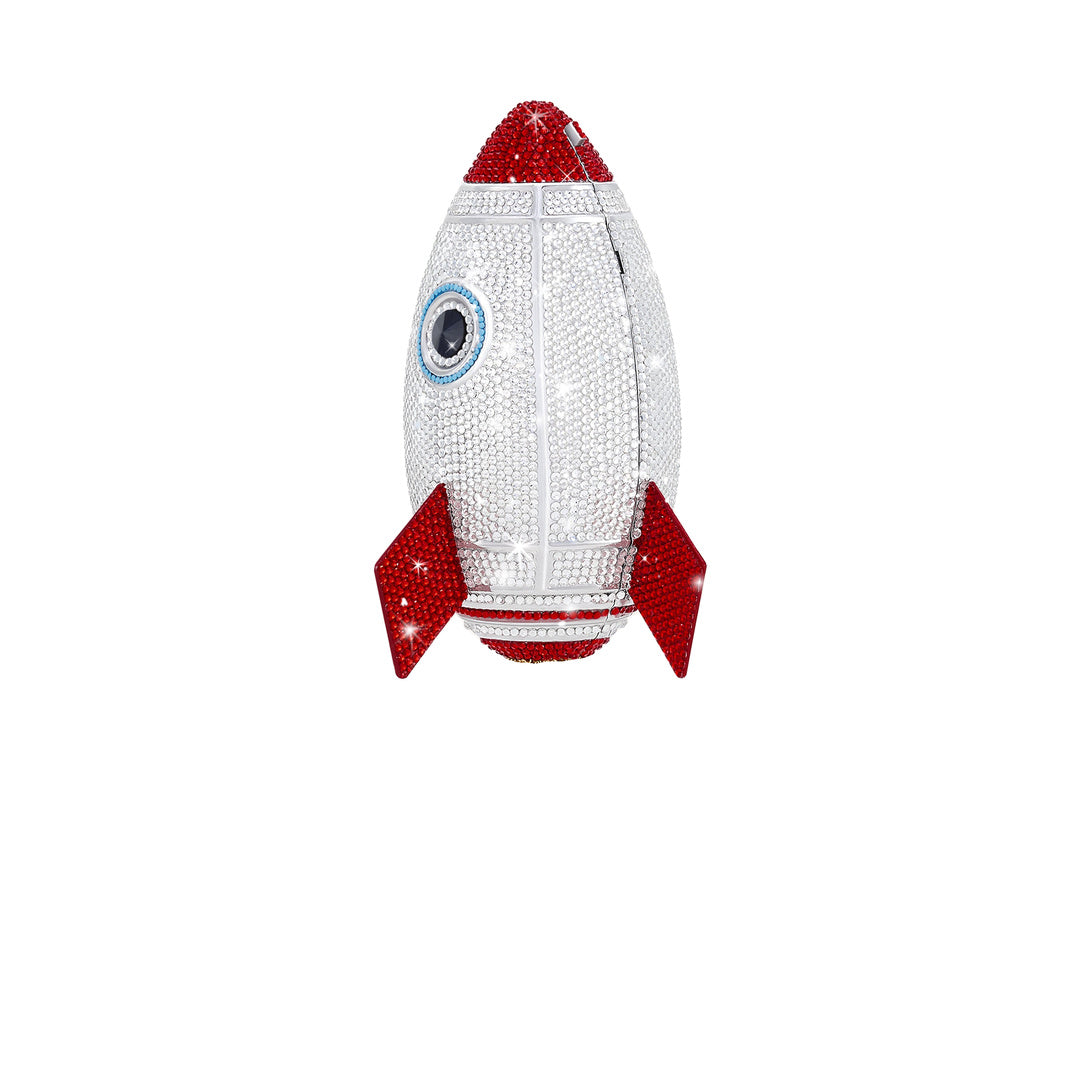JW PEI Rocket Shape Faux Crystal Clutch - Silver