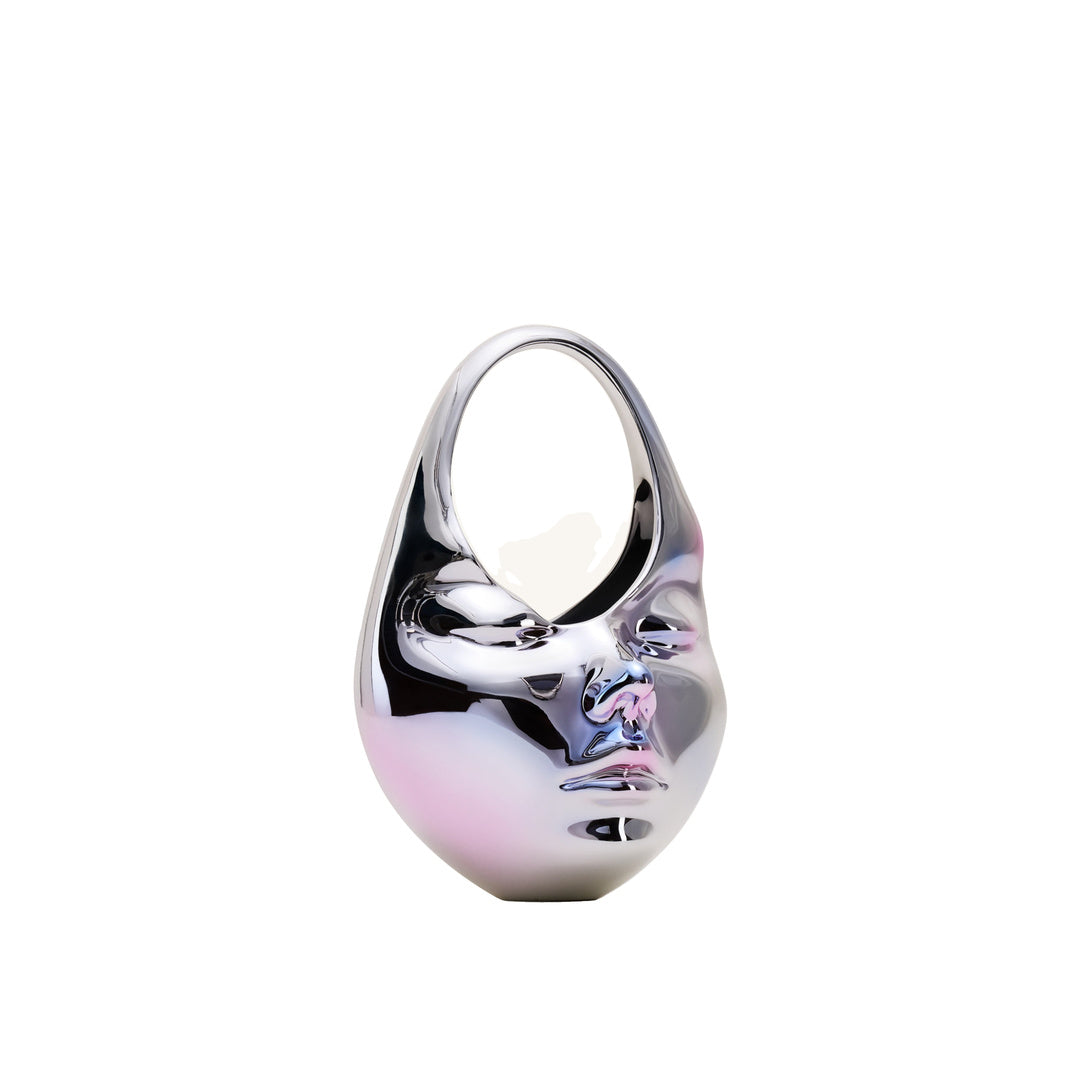 JW PEI Lillian Face Crescent Top Handle Bag - Silver