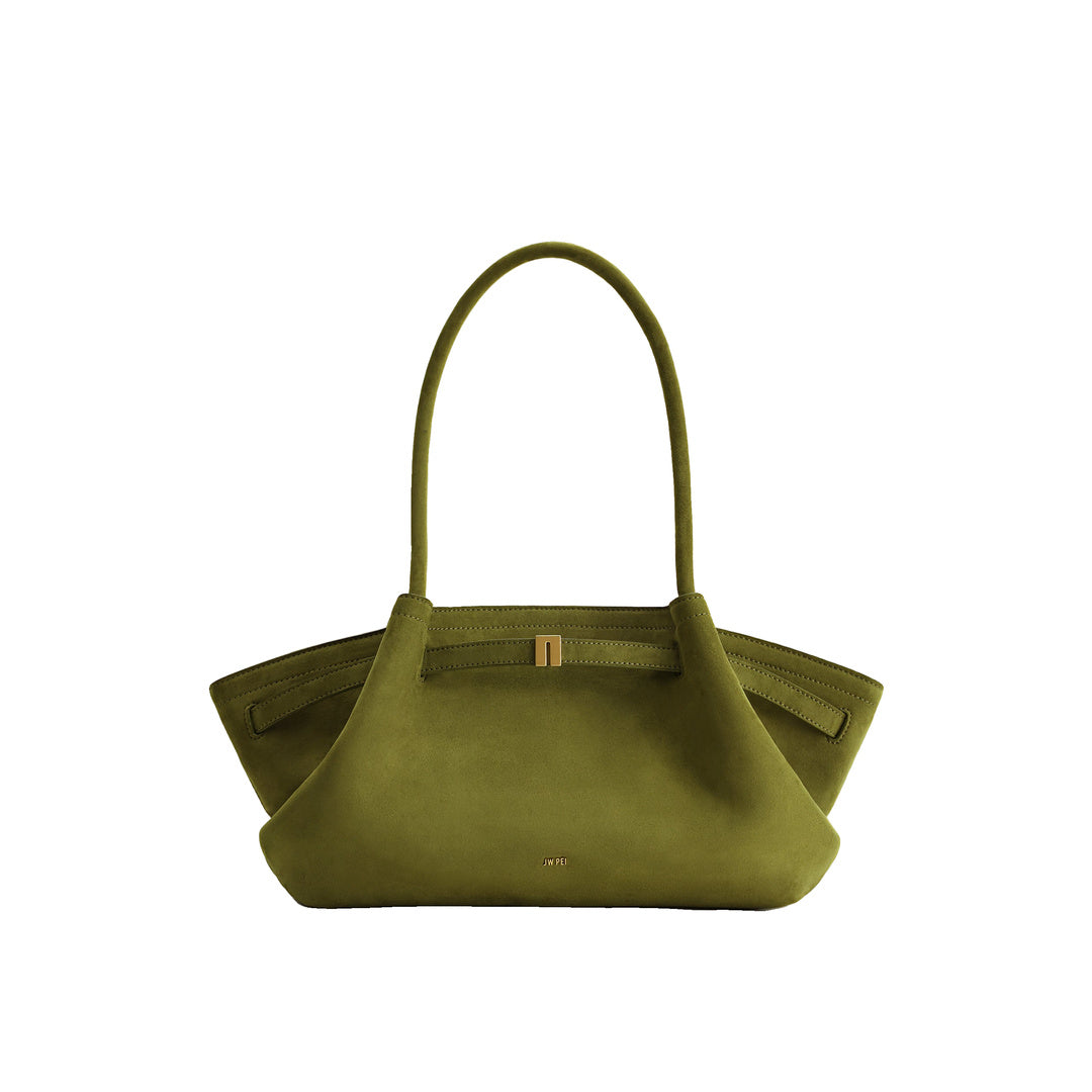 JW PEI Hana Wide Faux Suede Tote Bag - Olive Green