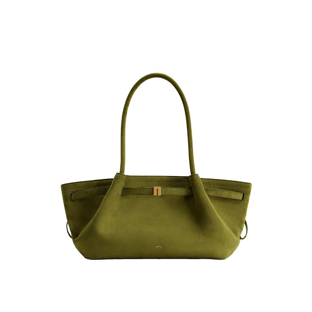 JW PEI Hana Wide Faux Suede Tote Bag - Olive Green