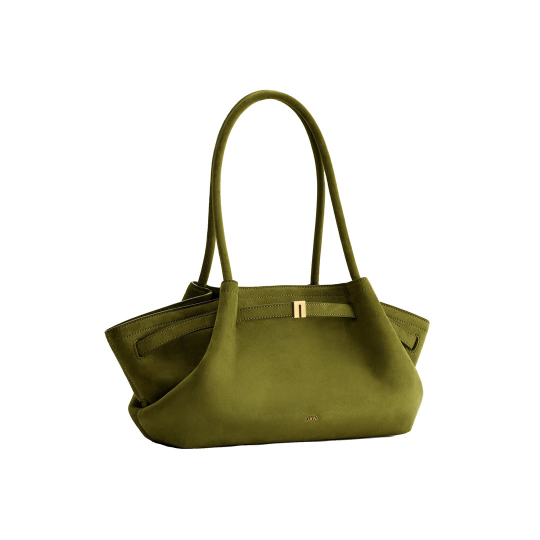 JW PEI Hana Wide Faux Suede Tote Bag - Olive Green