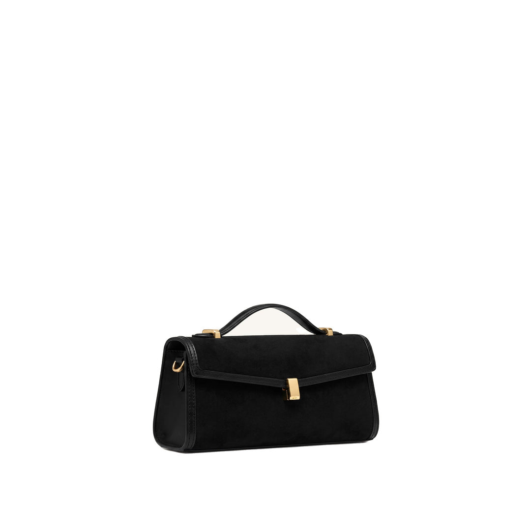 JW PEI Delphine Faux Suede Top Handle Bag - Black