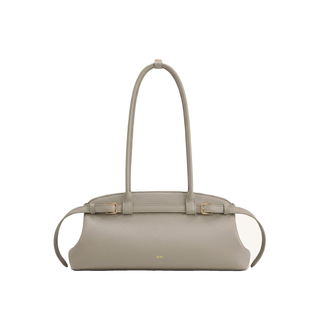 JW PEI Arden Pebbled Belt Detail East-West Shoulder Bag - Taupe