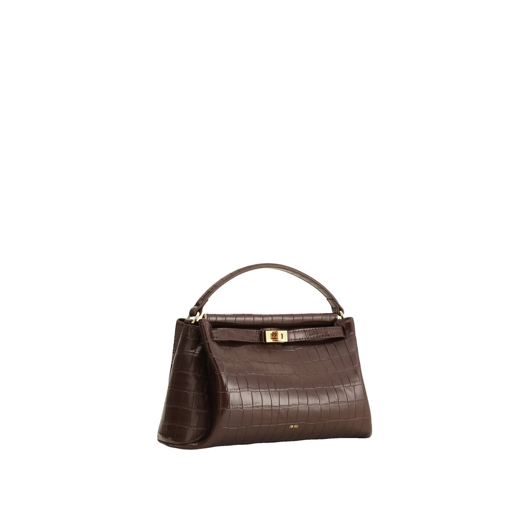 JW PEI Carmen Top Handle Bag - Dark Brown Croc