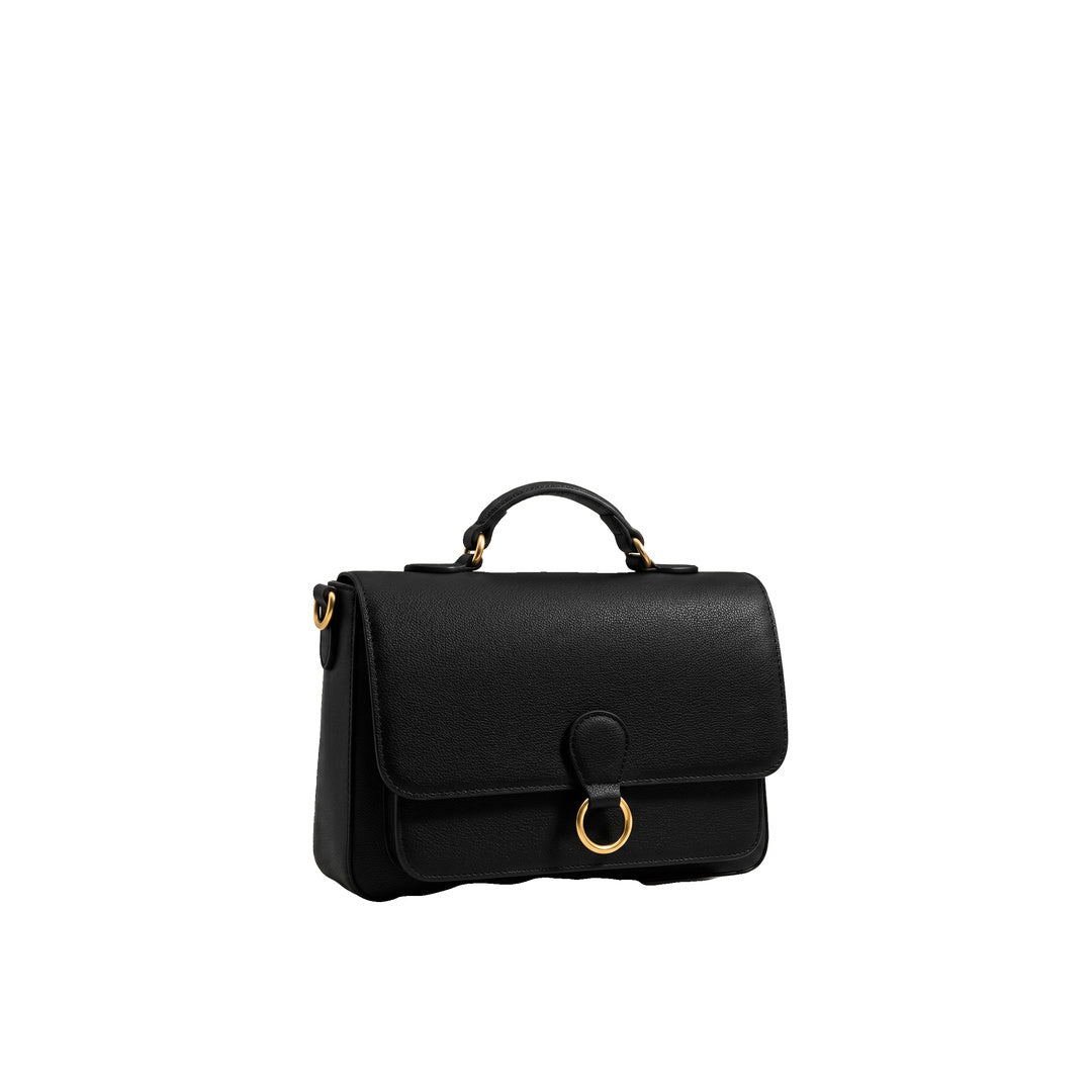 JW PEI Mirelle Pebbled Top Handle Satchel - Black