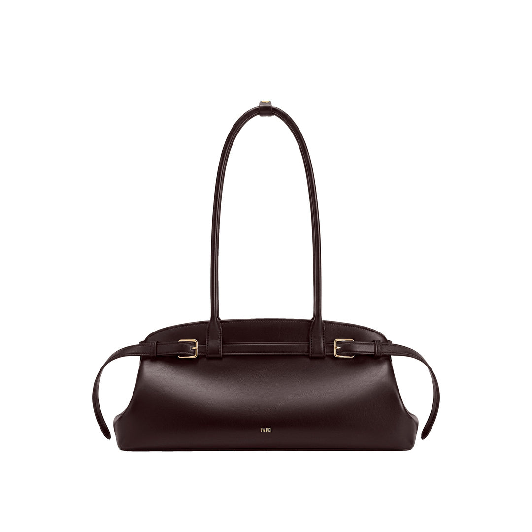 JW PEI Arden Belt Detail East-West Shoulder Bag - Dark Brown