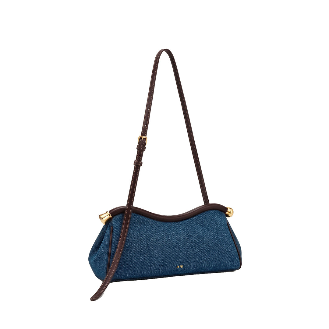 JW PEI Naomi Curved Shoulder Bag - Blue Denim