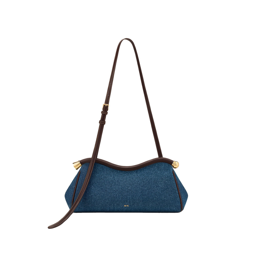 JW PEI Naomi Curved Shoulder Bag - Blue Denim