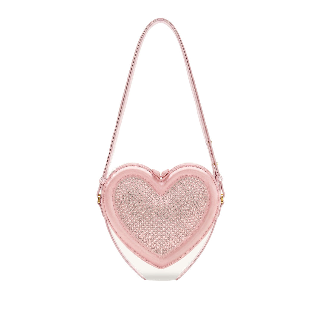 JW PEI Arlene Artificial Crystal Heart Shaped Crossbody Bag - Light Pink