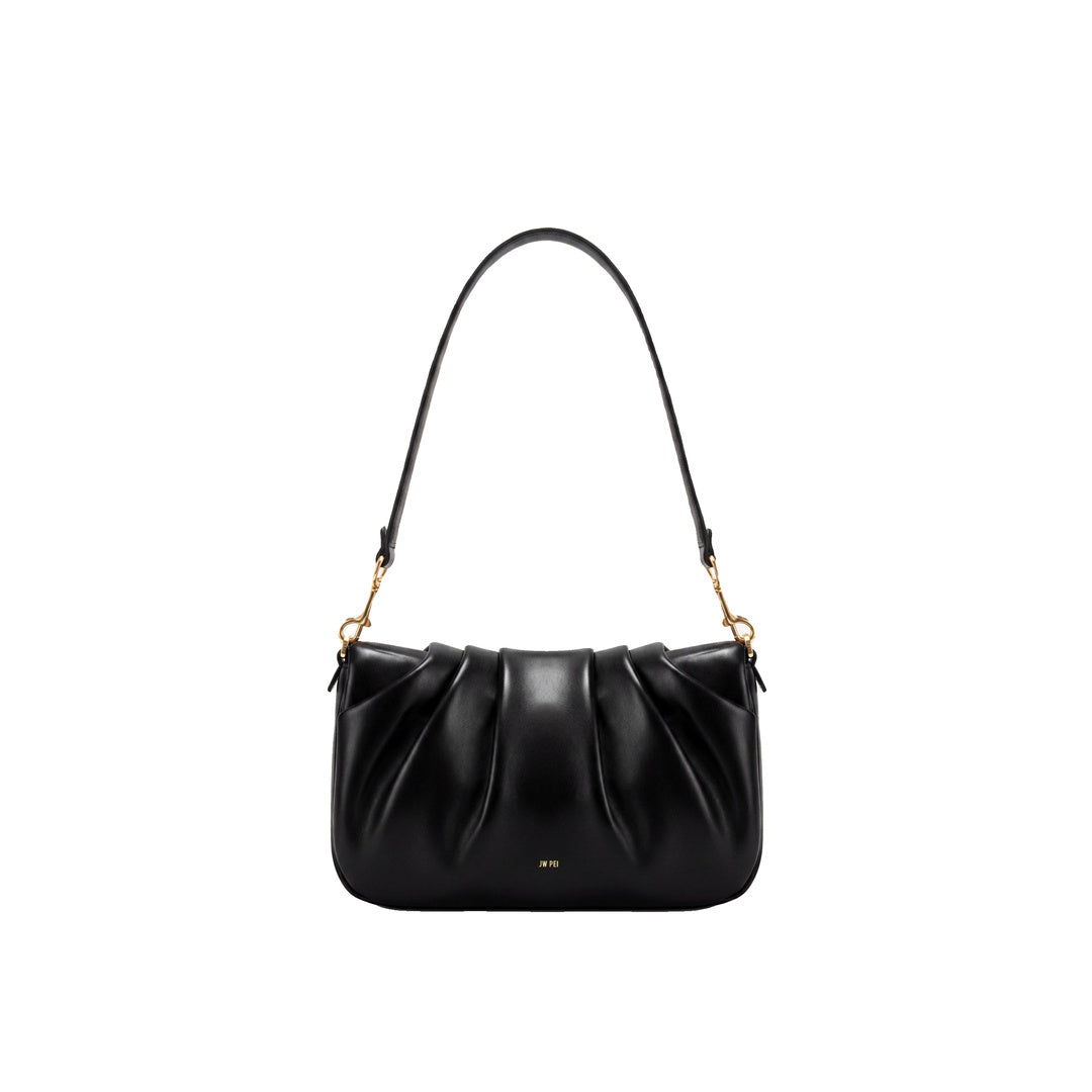 JW PEI Sofia Ruched Shoulder Bag - Black