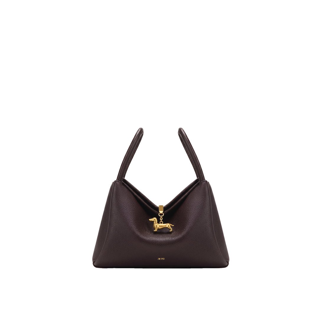 JW PEI Maelle Dachshund Charm Double Handle Bag - Dark Brown