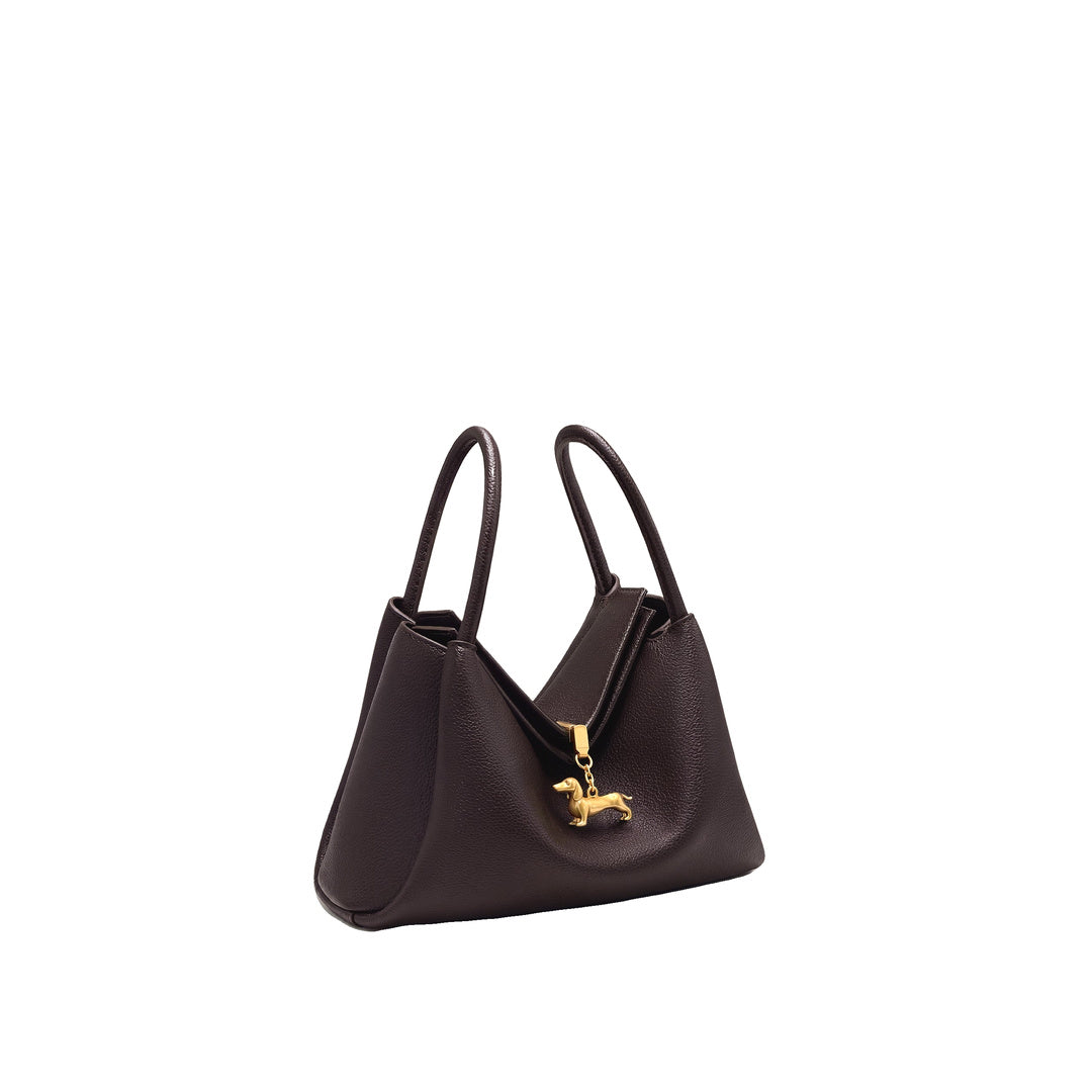 JW PEI Maelle Dachshund Charm Double Handle Bag - Dark Brown