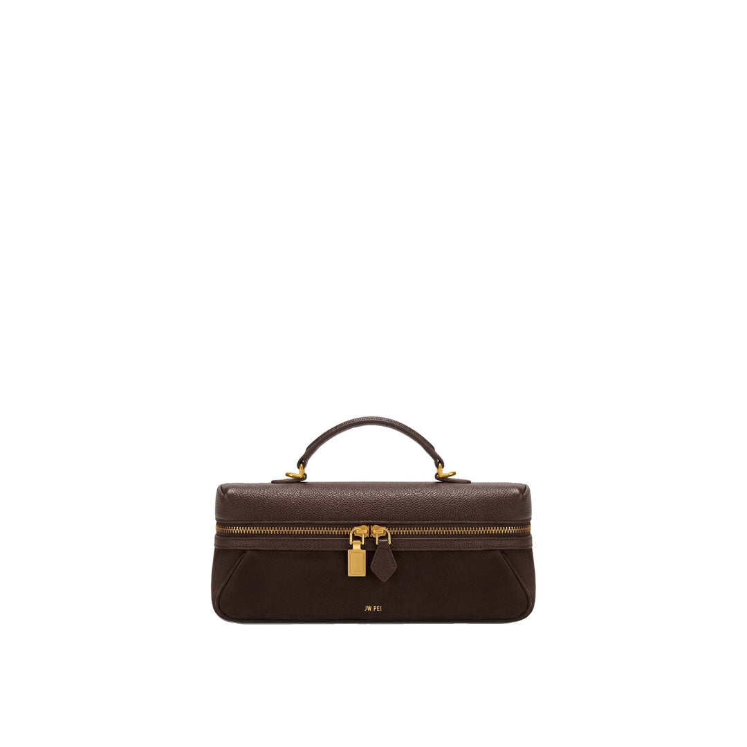 JW PEI Cleo Faux Suede Vanity Bag - Dark Brown
