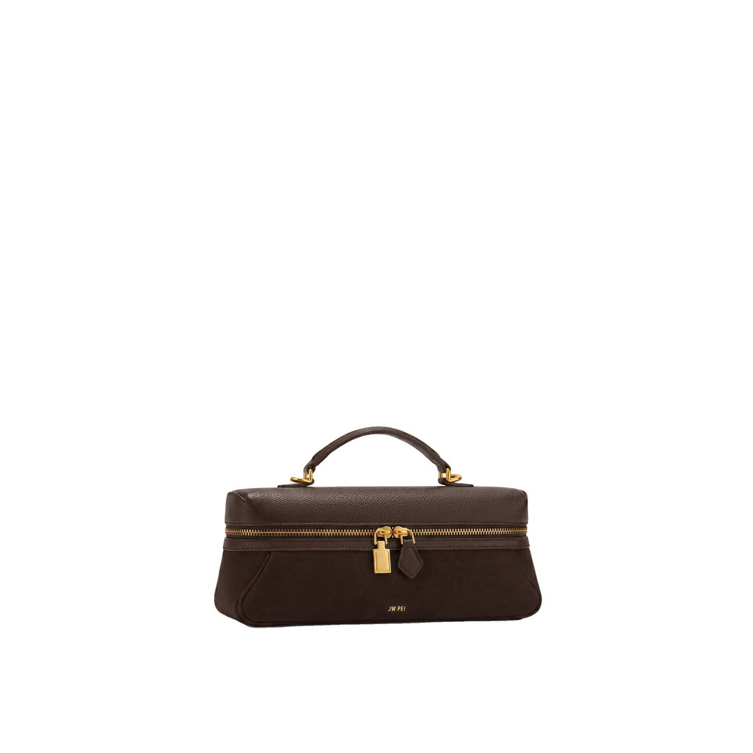 JW PEI Cleo Faux Suede Vanity Bag - Dark Brown