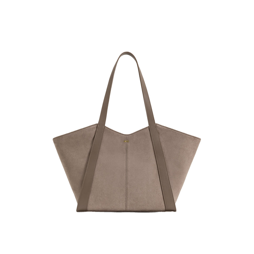 JW PEI Kiana Large Capacity Faux Suede Tote Bag - Taupe