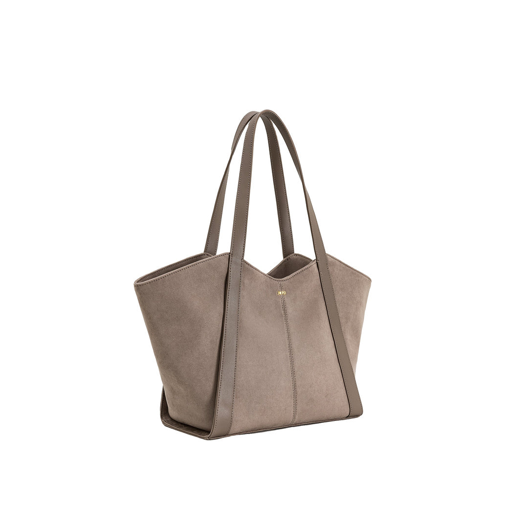 JW PEI Kiana Large Capacity Faux Suede Tote Bag - Taupe