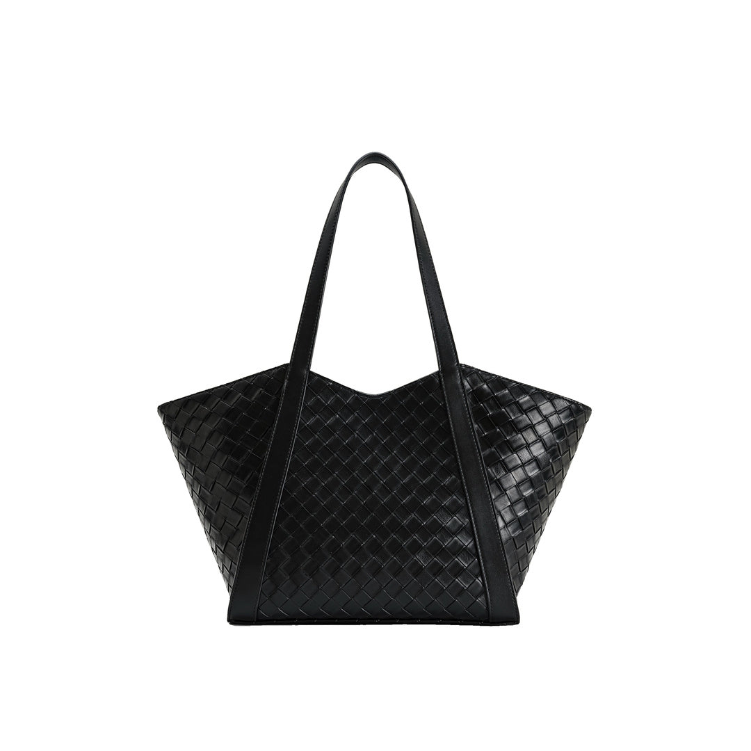 JW PEI Kiana Large Capacity Weave Texture Tote Bag - Black