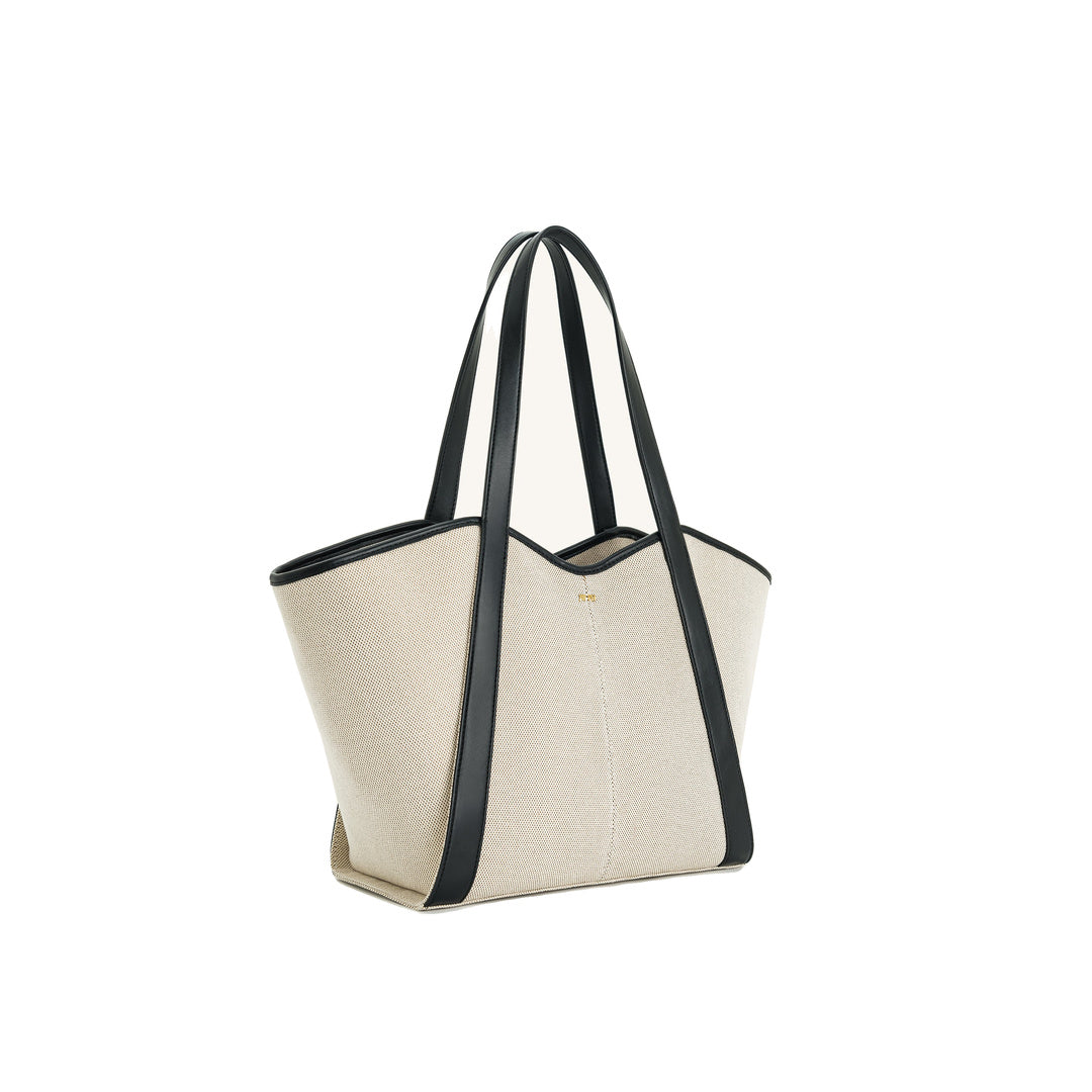 JW PEI Kiana Large Capacity Tote Bag - Black Canvas
