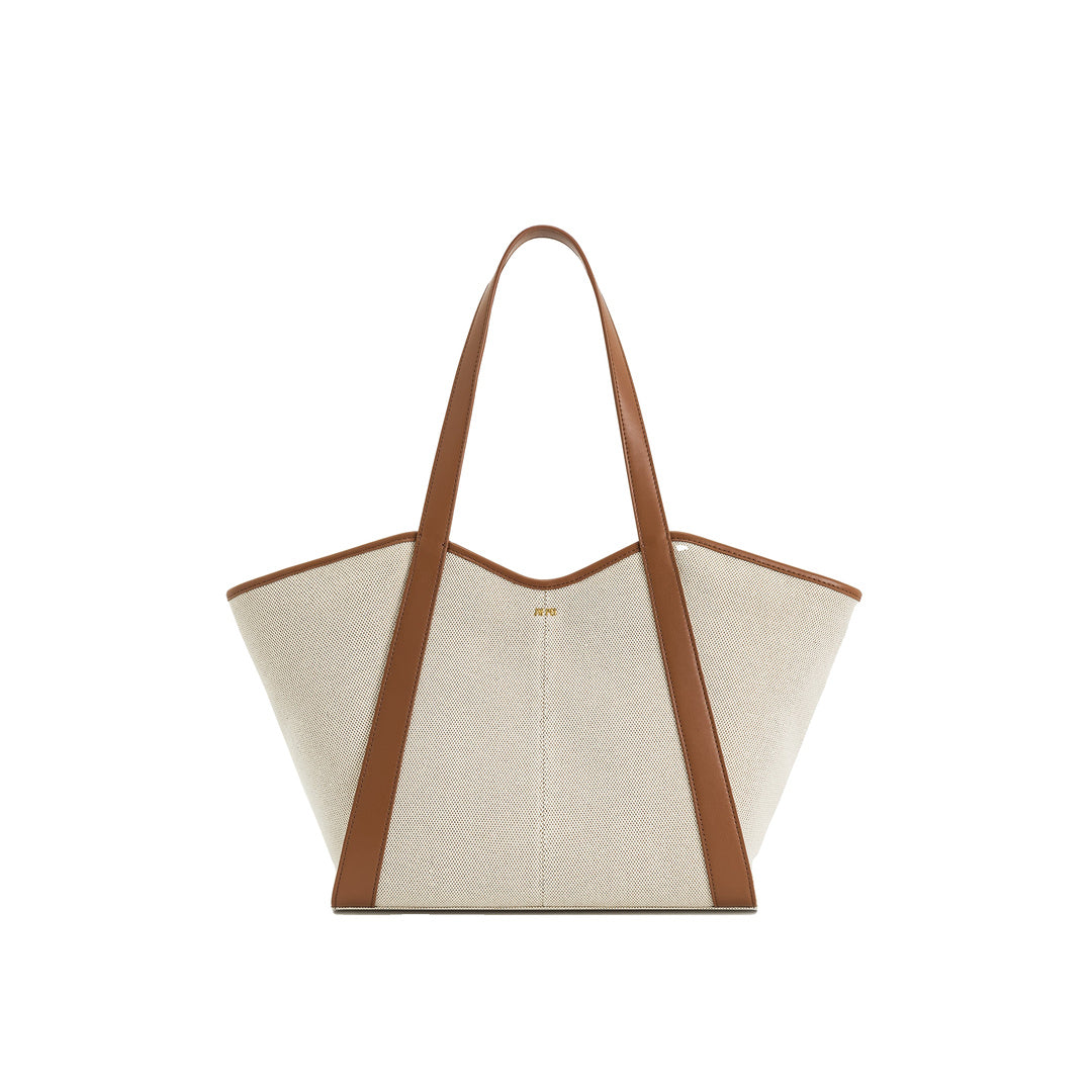JW PEI Kiana Large Capacity Tote Bag - Brown Canvas
