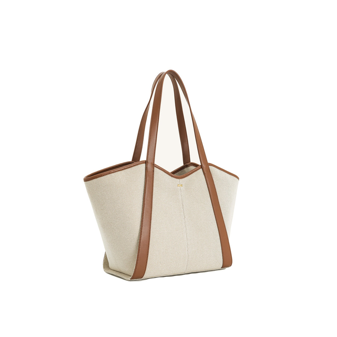 JW PEI Kiana Large Capacity Tote Bag - Brown Canvas