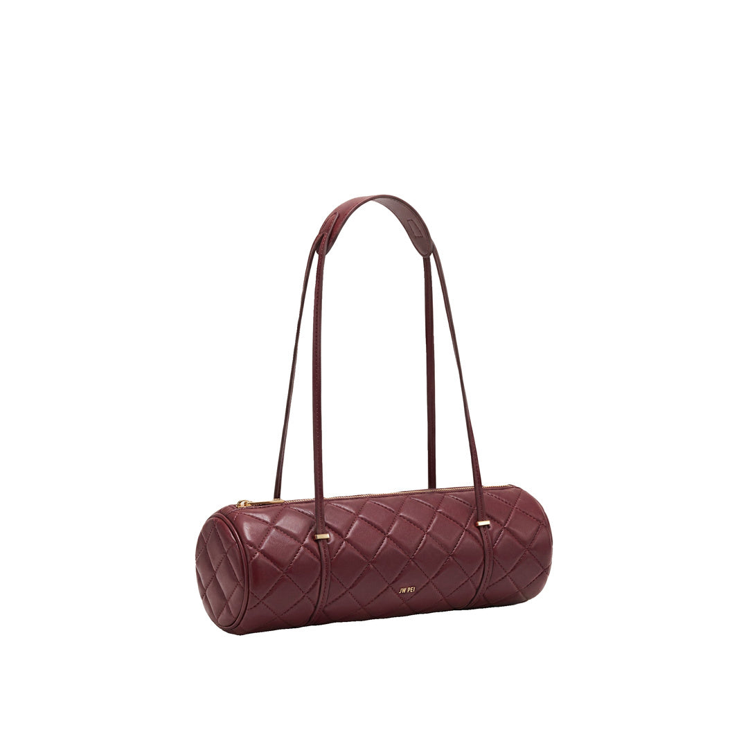 JW PEI Marcella Quilted Cylinder Shoulder Bag - Burgundy