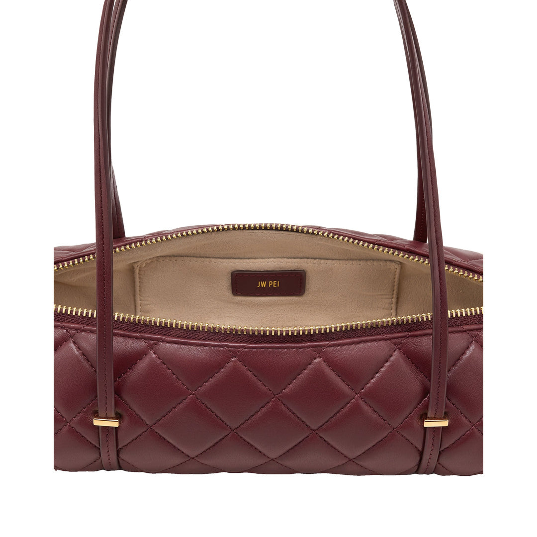 JW PEI Marcella Quilted Cylinder Shoulder Bag - Burgundy