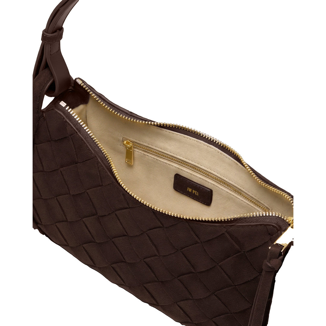 JW PEI Zirelle Woven Faux Suede Hobo Bag - Brown