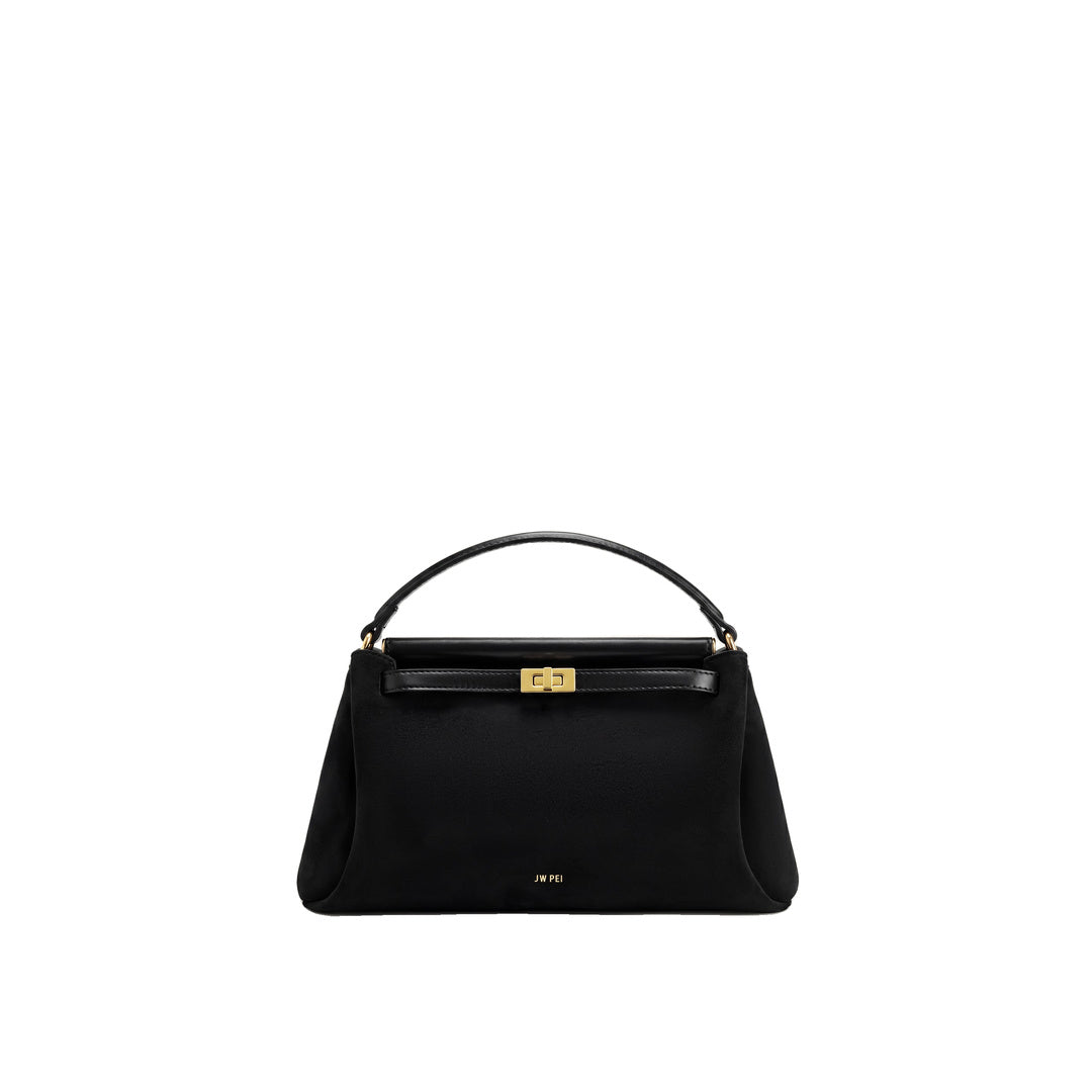 JW PEI Carmen Faux Suede Top Handle Bag - Black