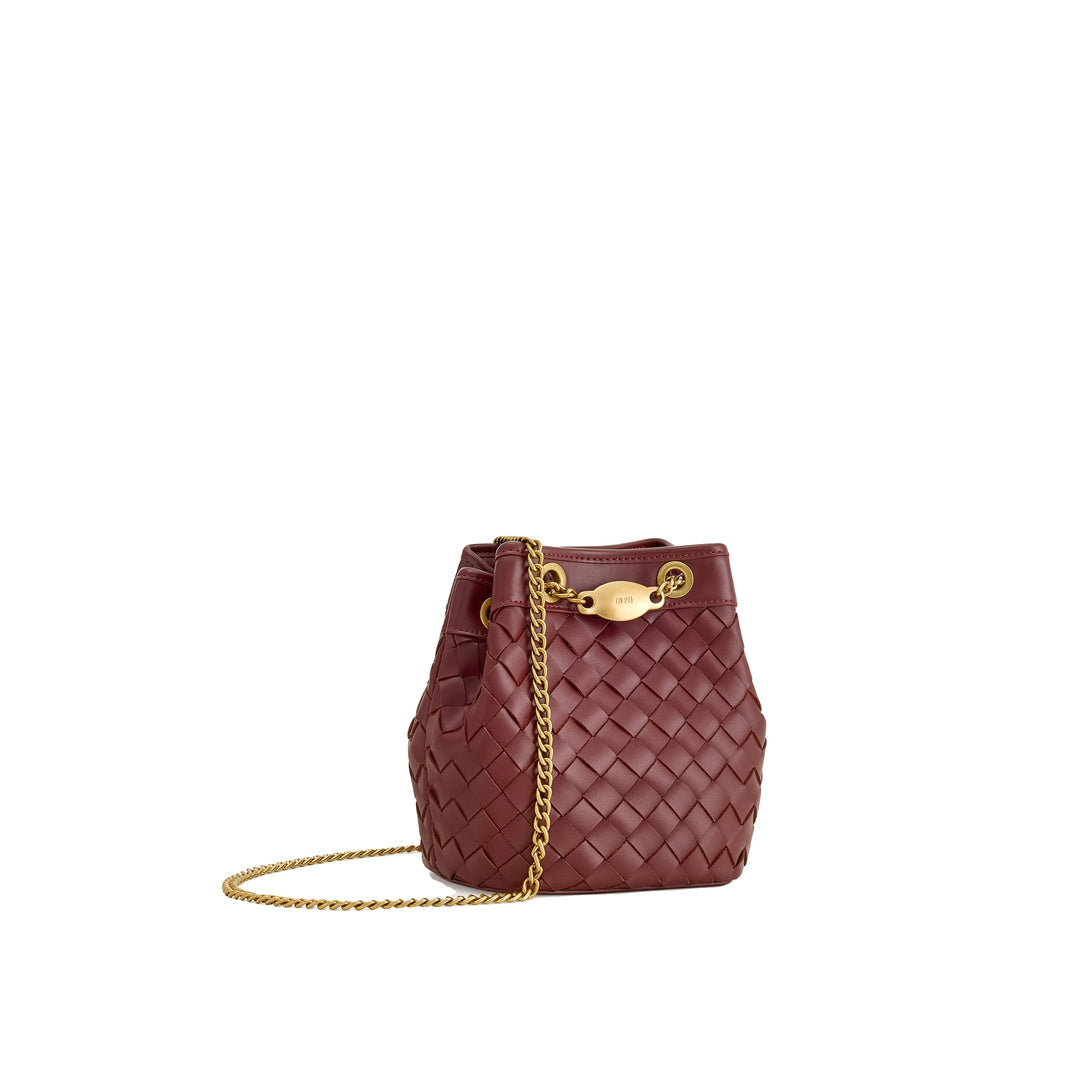 JW PEI Yara Hand-Woven Bucket Bag - Burgundy