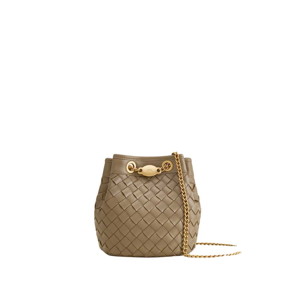JW PEI Yara Hand-Woven Bucket Bag - Taupe