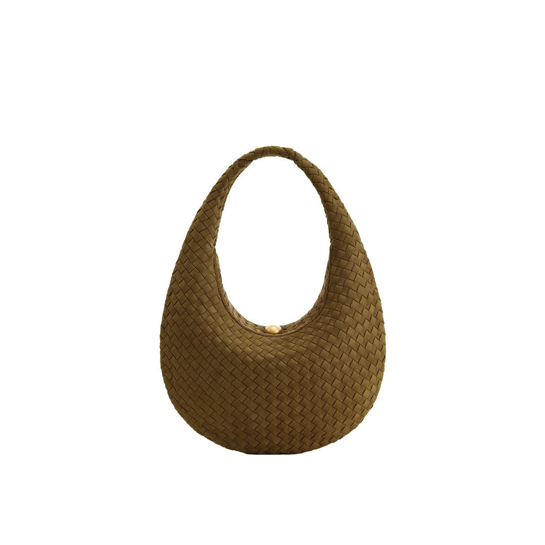 JW PEI Nola Faux Suede Woven Hobo Shoulder Bag - Olive Green