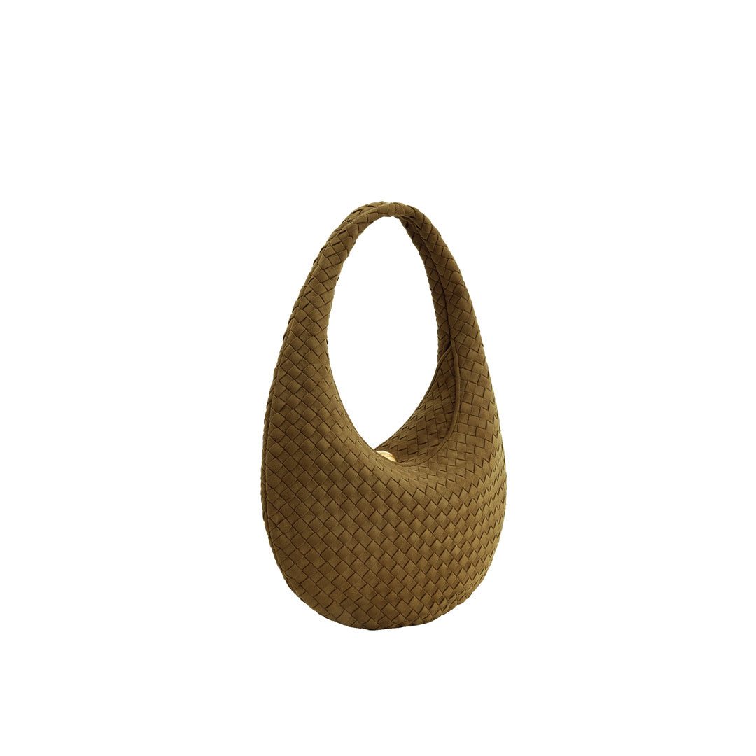 JW PEI Nola Faux Suede Woven Hobo Shoulder Bag - Olive Green