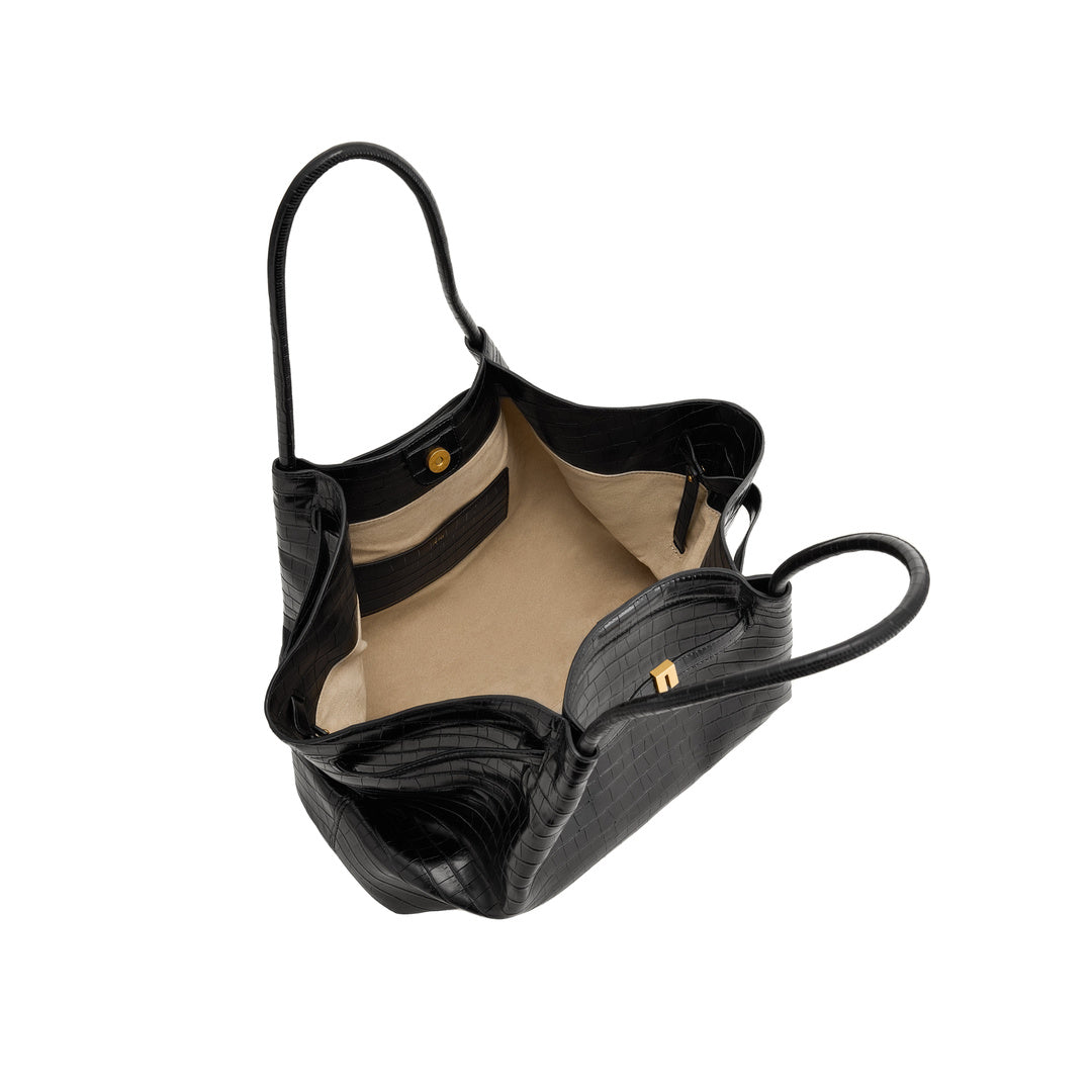 JW PEI Hana Large Tote Bag - Black Croc