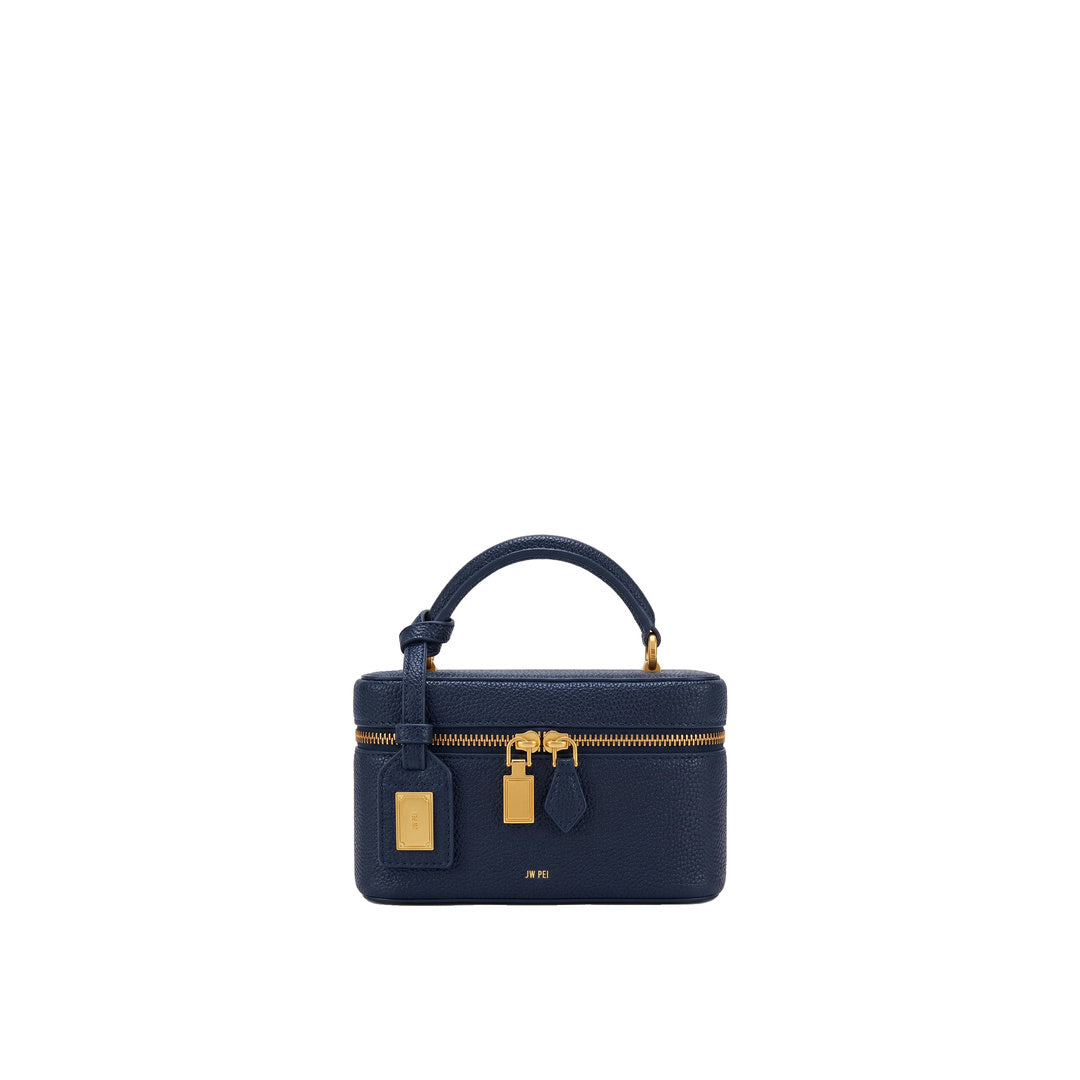 JW PEI Cleo Box Shape Top Handle Bag - Navy Blue