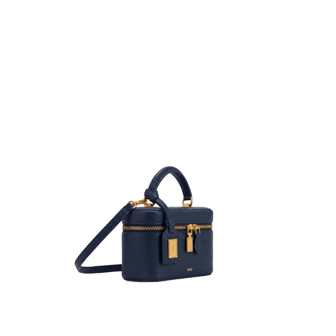 JW PEI Cleo Box Shape Top Handle Bag - Navy Blue