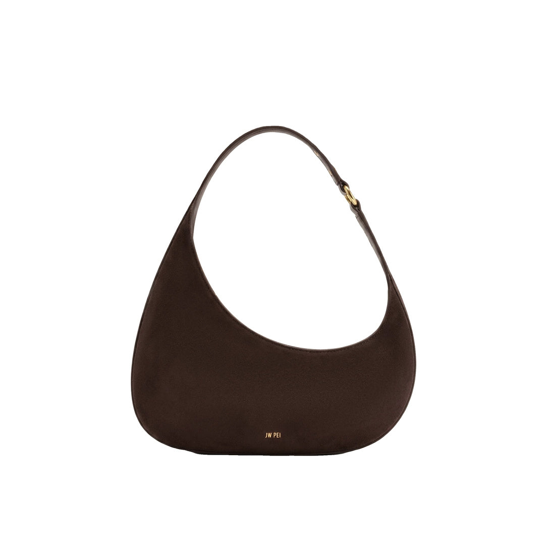 JW PEI Harlee Faux Suede Shoulder Bag - Dark Brown