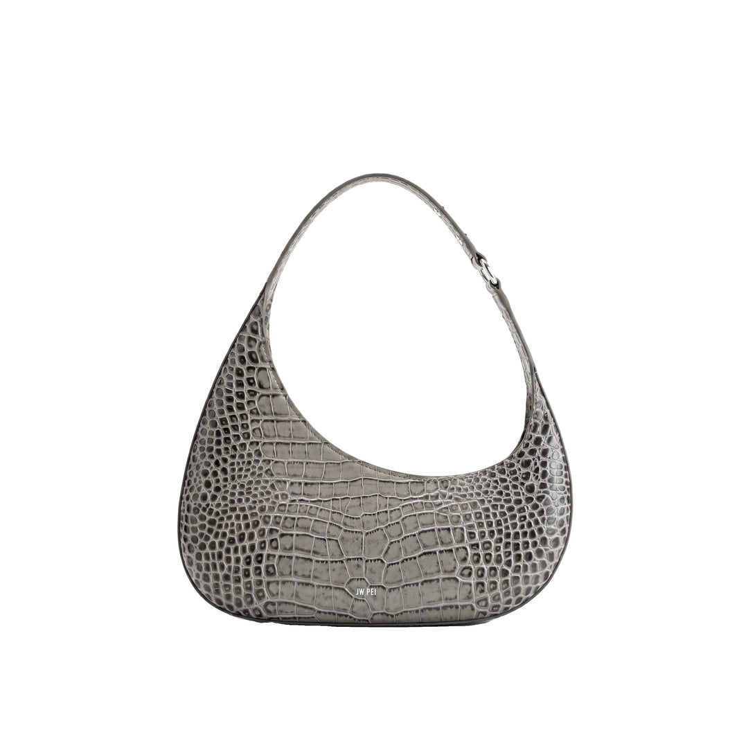JW PEI Harlee Shoulder Bag - Light Grey Croc