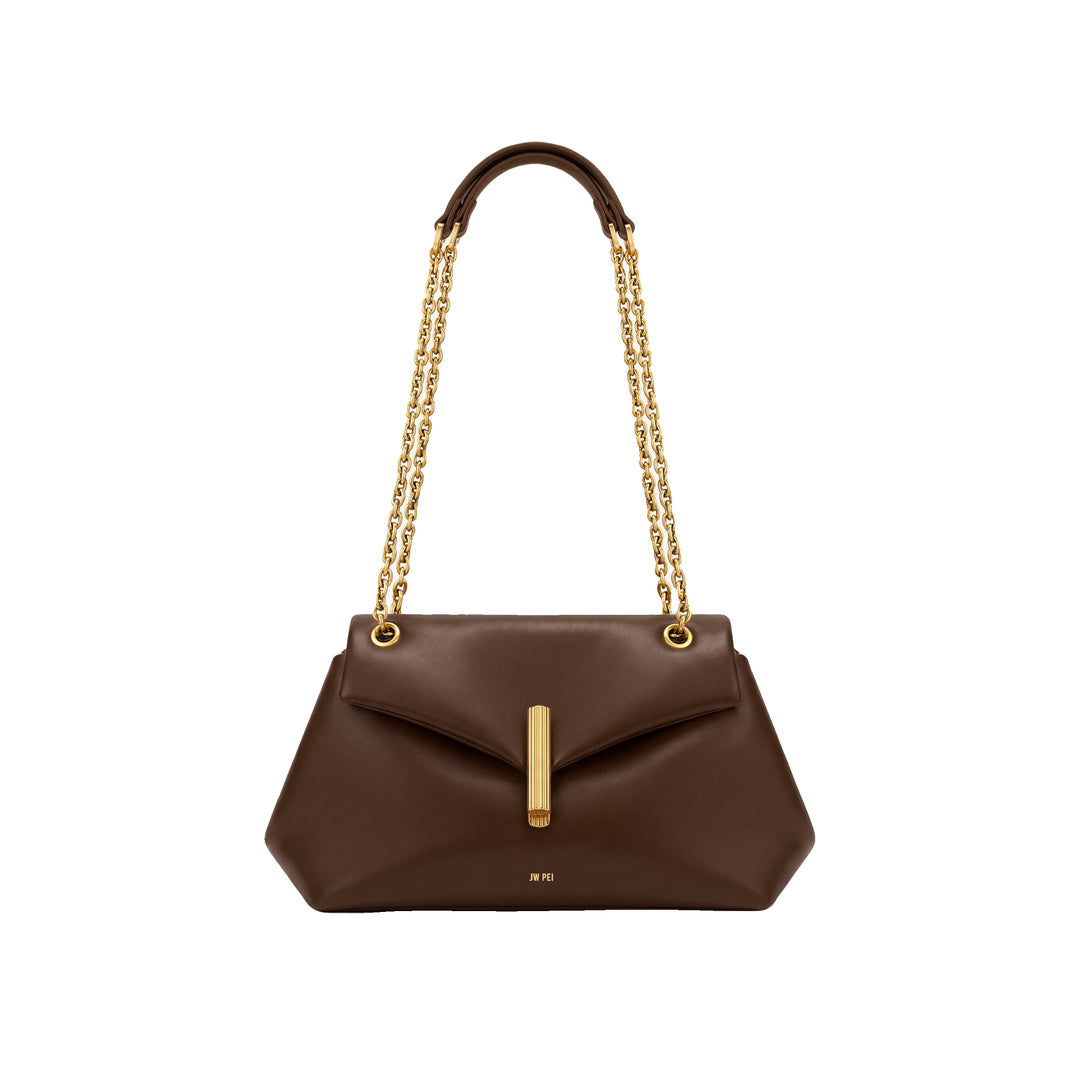 JW PEI Valerie Chain Flap Shoulder Bag - Dark Brown