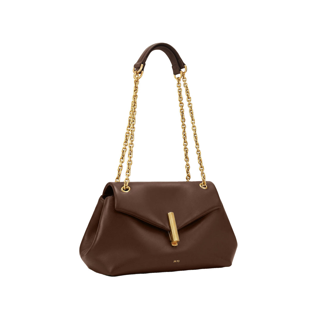 JW PEI Valerie Chain Flap Shoulder Bag - Dark Brown